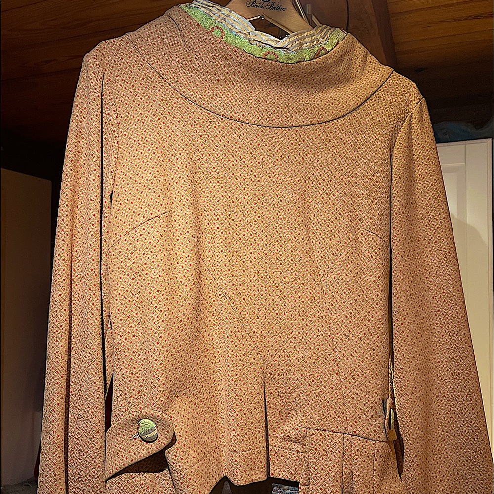 Casch by Gro Abrahamsson Fully Lined Wool and Silk Neckline Blouse/Top  Size 42